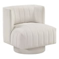 thumbnail image 1 of Lexicon Joyce Textured Fabric Swivel Chair in Beige, 1 of 10