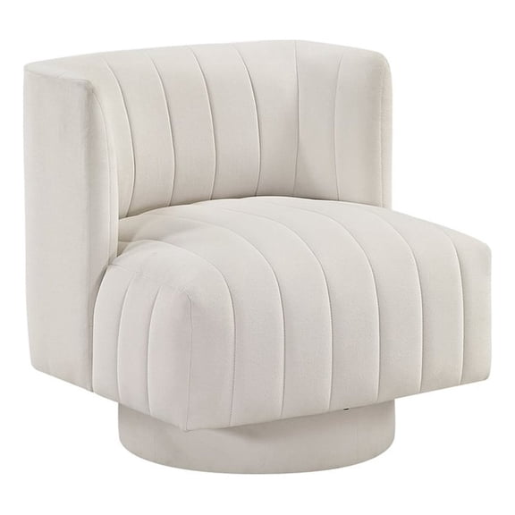 Lexicon Joyce Textured Fabric Swivel Chair in Beige