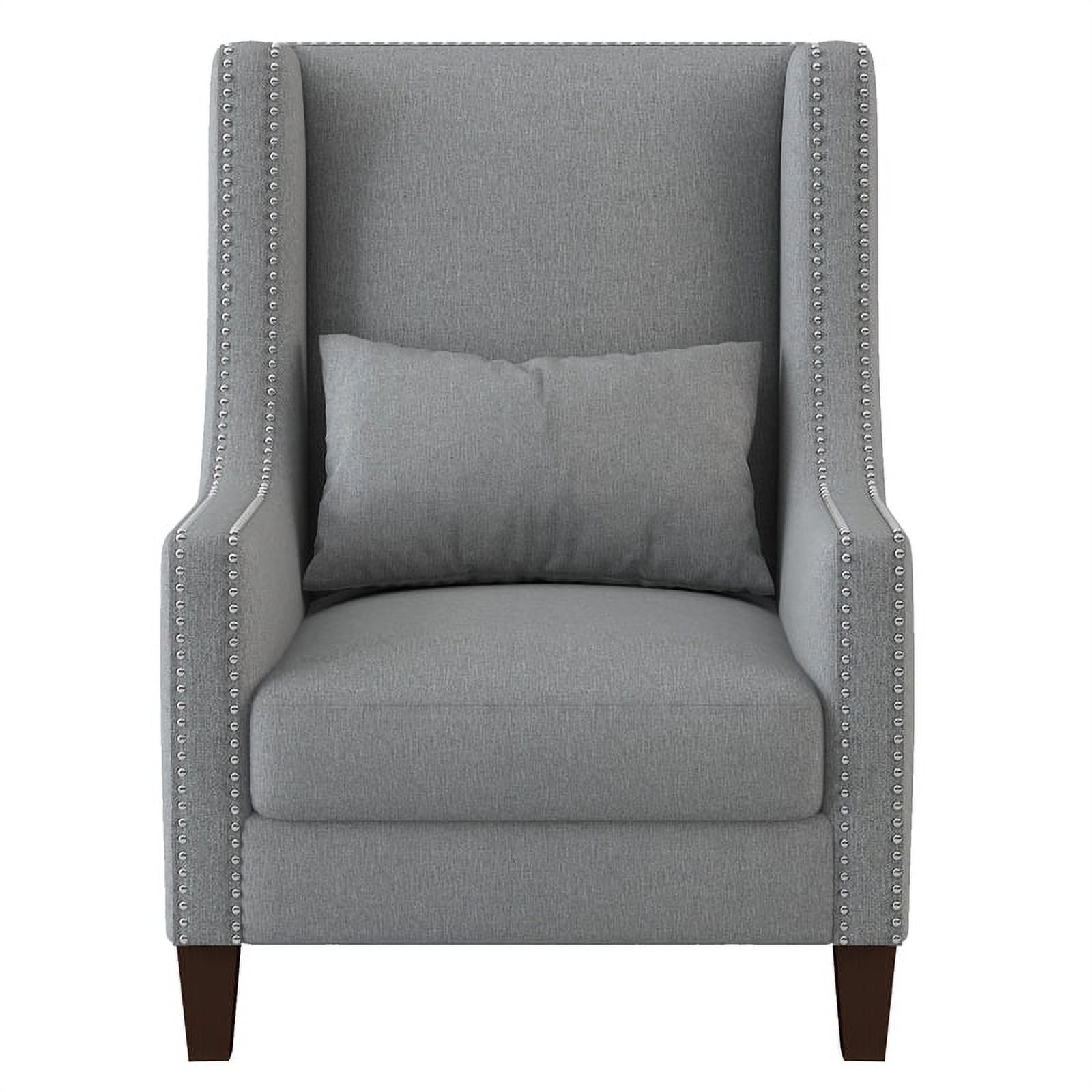 Lexicon Keller Upholstered Wingback Chair in Light Gray