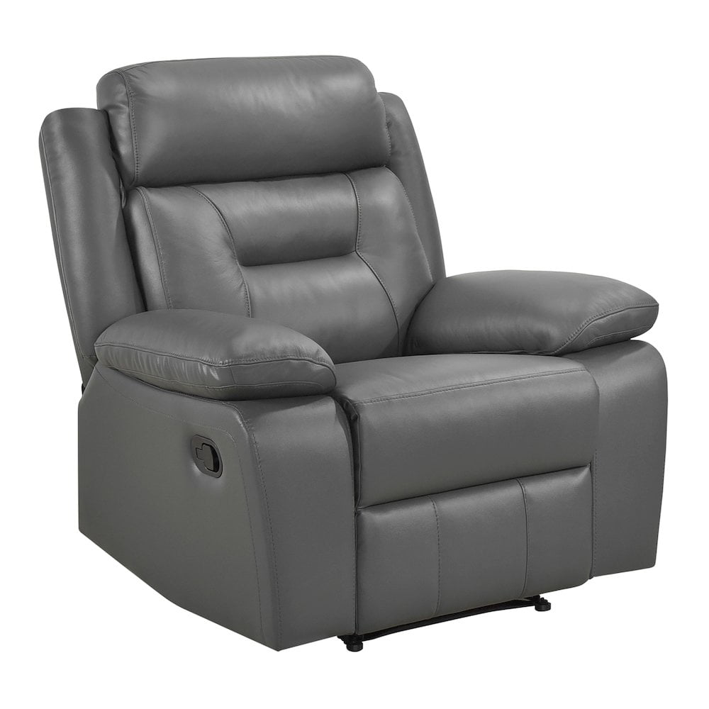 Lexicon Laconia Leather Reclining Chair in Dark gray