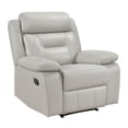 thumbnail image 1 of Lexicon Laconia Leather Reclining Chair in Silver, 1 of 8