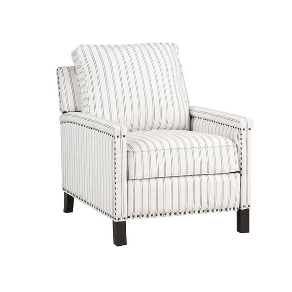 Lexicon Landrum Fabric Upholstery Reclining Chair in Beige & Gray Striped