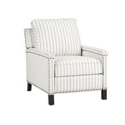 Lexicon Landrum Fabric Upholstery Reclining Chair in Beige & Gray Striped
