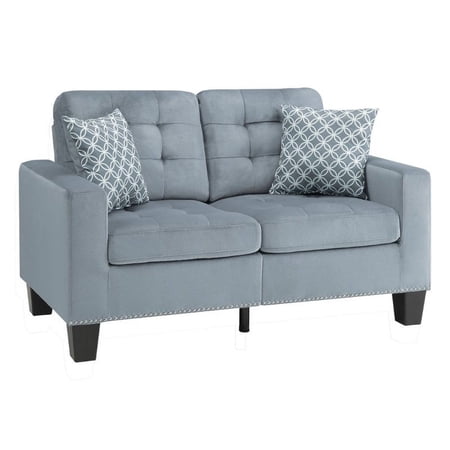 Lexicon Lantana Tufted Microfiber Loveseat in Gray