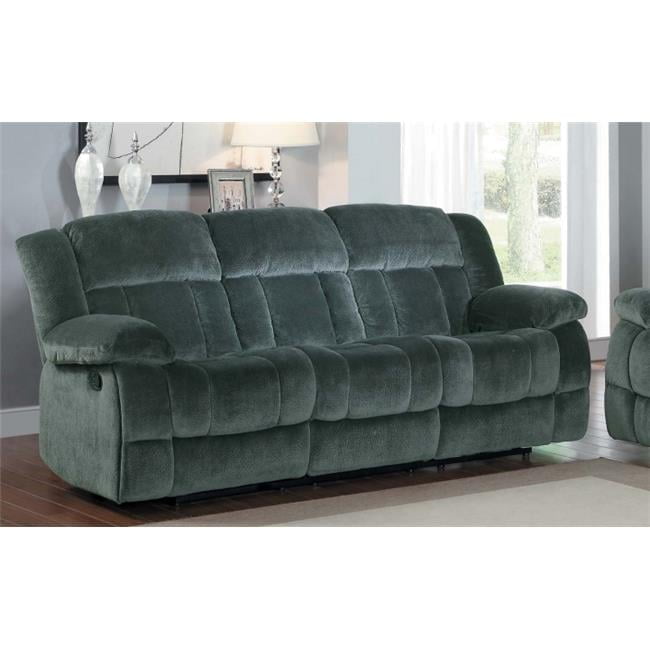 Laurelton Charcoal Microfiber Double Reclining Sofa with Cup Holders