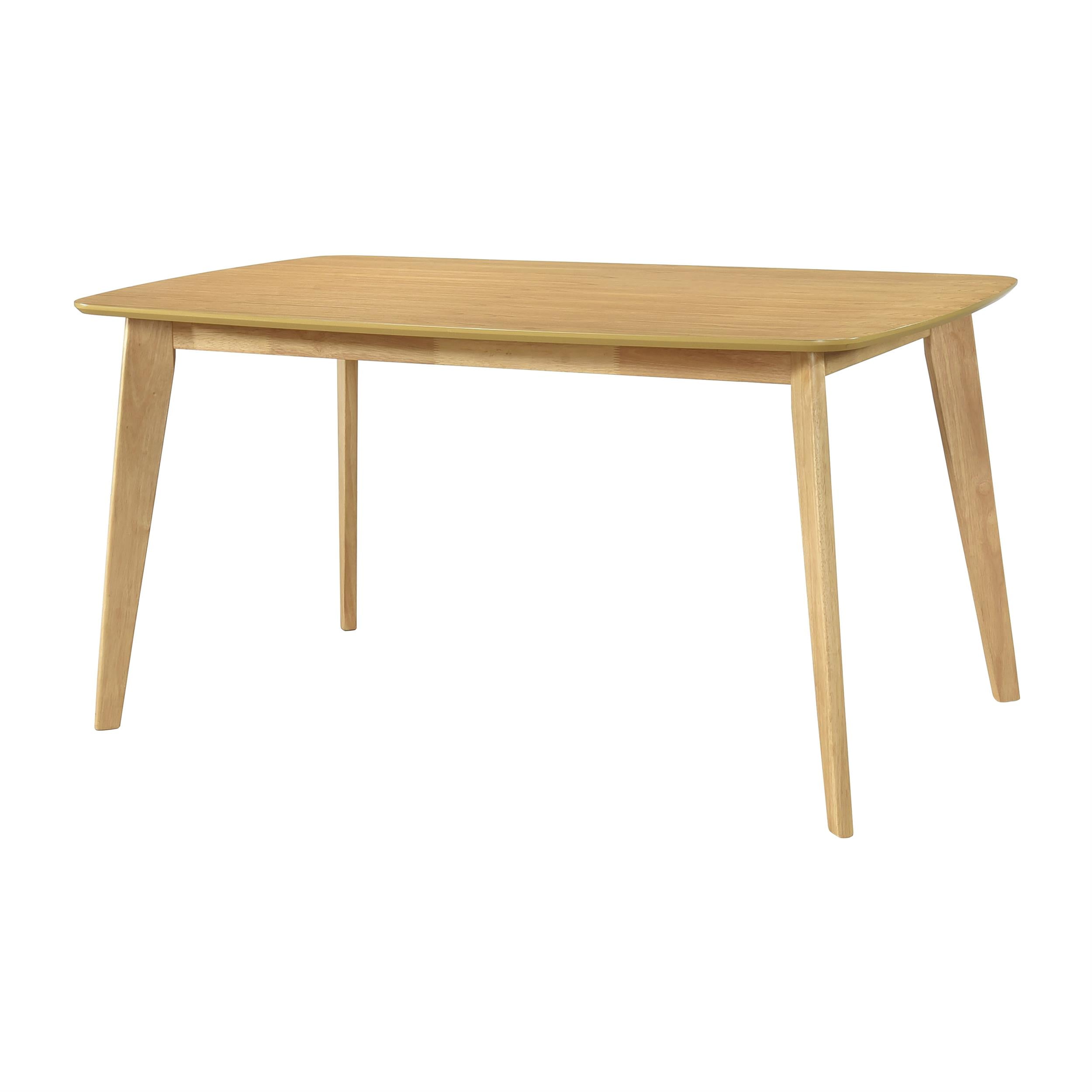 Natural Oak Mid-Century Modern Extendable Dining Table