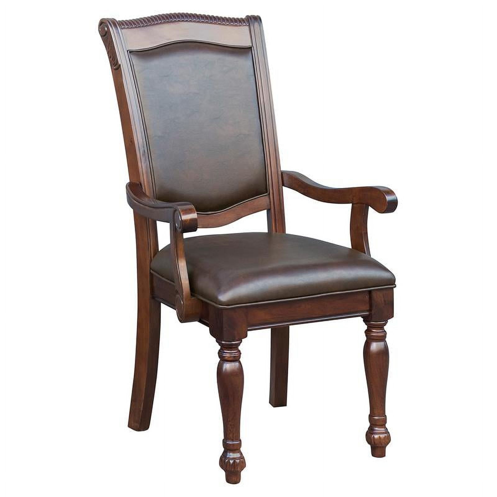 Lexicon Lordsburg Wood Dining Room Arm Chairs in Brown Cherry (Set of 2