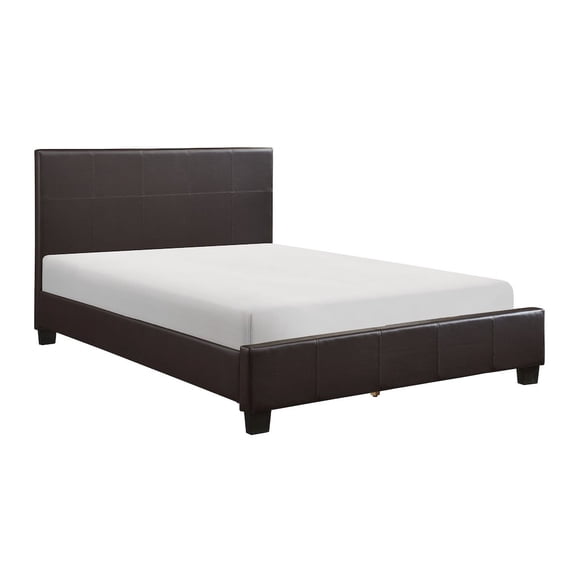 Lexicon Lorenzi Faux Leather Full Bed in Dark Brown