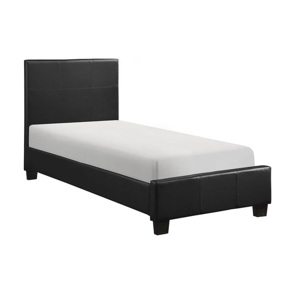 Lexicon Lorenzi Faux Leather Twin Bed in Black