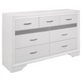 thumbnail image 1 of Lexicon Luster 9 Drawers Contemporary Wood Dresser in White and Silver Glitter, 1 of 5