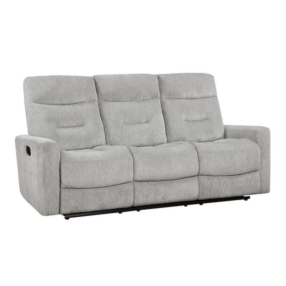 Lexicon Lyndon Chenille Double Reclining Sofa in Gray