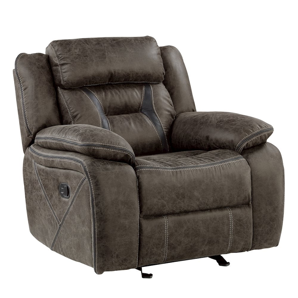 Madrona Dark Brown Microfiber Glider Recliner with Manufactured Wood Frame