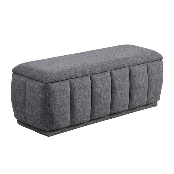 Lexicon Maize Textured Lift Top Storage Bench in Gray