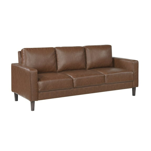 Lexicon Malcolm Faux leather Sofa in Chocolate