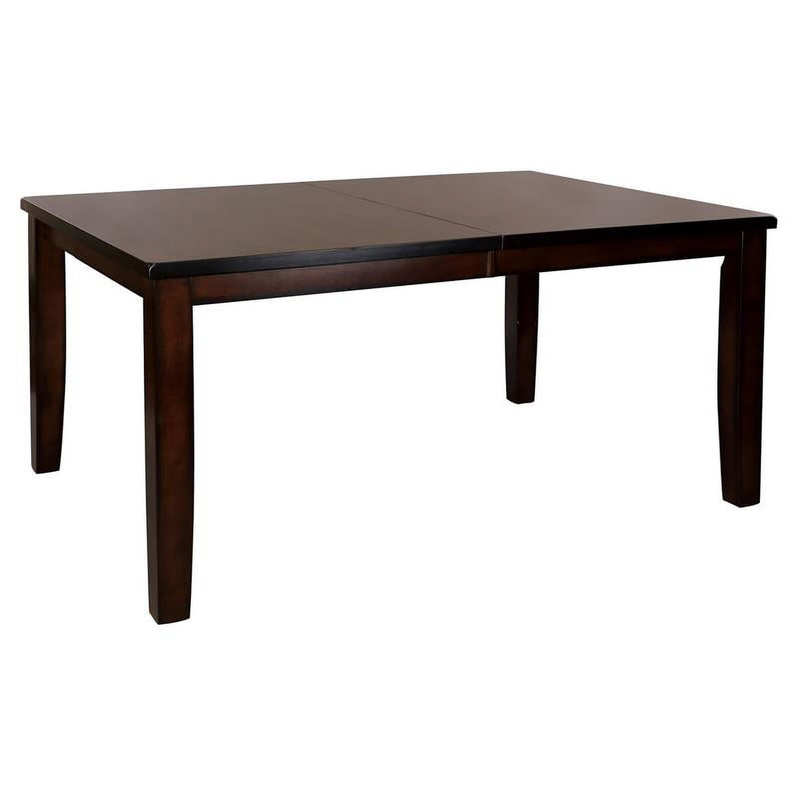 Cherry Finish Extendable Dark Wood Dining Table