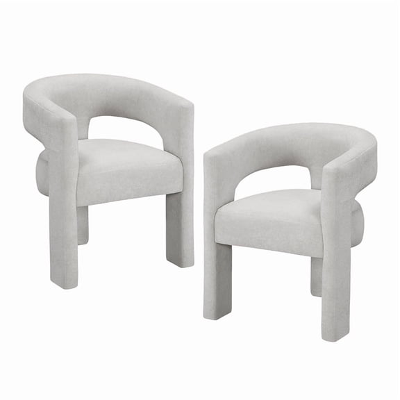 Lexicon Marais Boucle Dining Chairs - Set of 2 in Light Gray