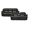 thumbnail image 1 of Lexicon Marille Faux Leather 2-Piece Manual Reclining Sofa Set in Black, 1 of 16