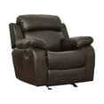 thumbnail image 1 of Lexicon Marille Traditional Faux Leather Glider Reclining Chair in Brown, 1 of 5