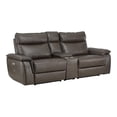 thumbnail image 1 of Lexicon Maroni 93.5" Contemporary Leather Double Reclining Loveseat in Brown, 1 of 8