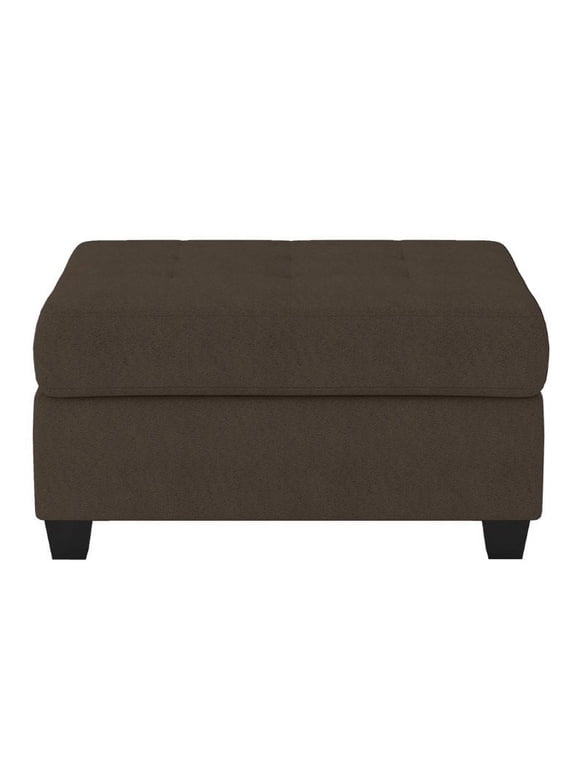 Lexicon Maston Microfiber Ottoman with Storage in Chocolate