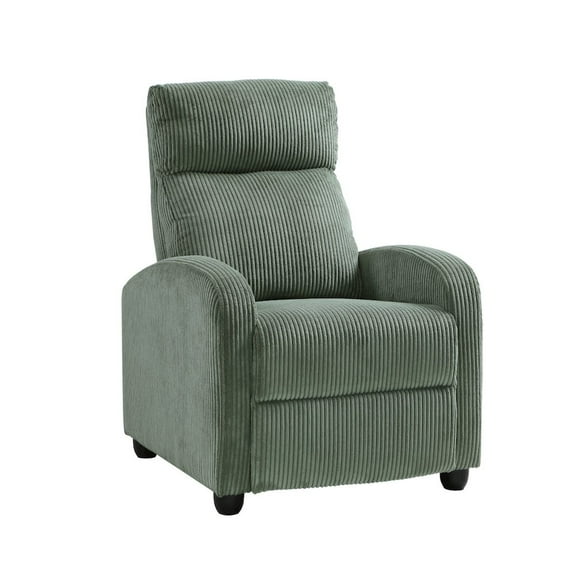 Lexicon Maye Corduroy Push Back Reclining Chair in Green