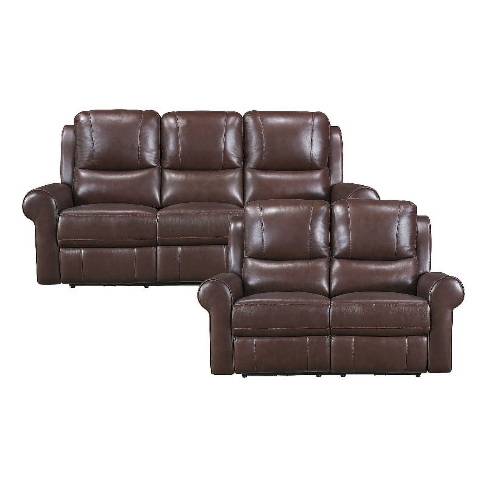 Lexicon McCall Leather Match 2Piece Power Reclining Sofa Set in Brown