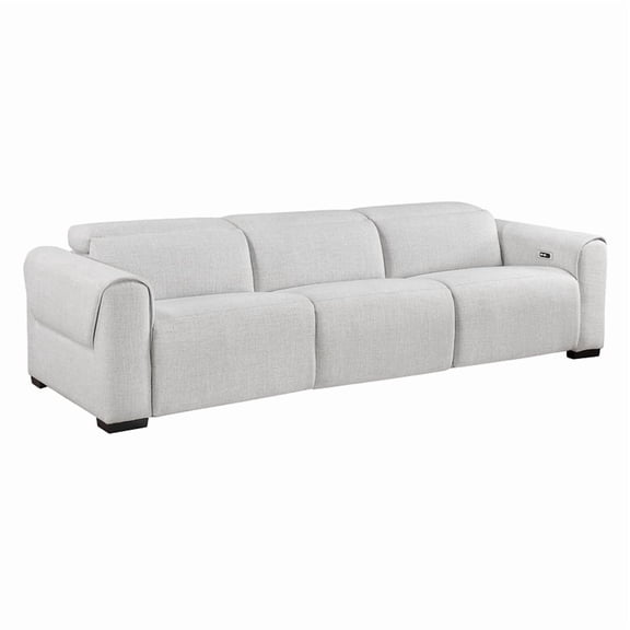 Lexicon McPherson Chenille Pwr Dbl Reclining Sofa with Power Headrests in Cloud