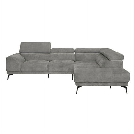 Lexicon Medora Upholstered Sectional Sofa in Gray