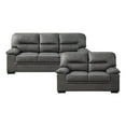 thumbnail image 1 of Lexicon Michigan Microfiber 2-Piece Upholstered Sofa Set in Dark Gray, 1 of 10
