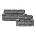 thumbnail image 1 of Lexicon Muirfield Microfiber 2-Piece Manual Reclining Sofa Set in Gray, 1 of 14