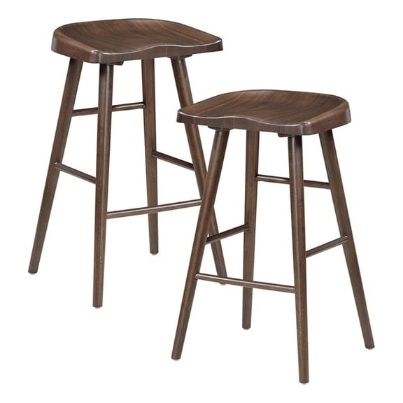 Lexicon Oliver Solid Wood Pub Height Stool in Brown