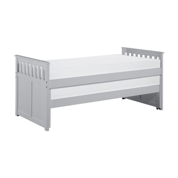 Lexicon Orion 81.5" Transitional Wood Twin over Twin Bed in Gray