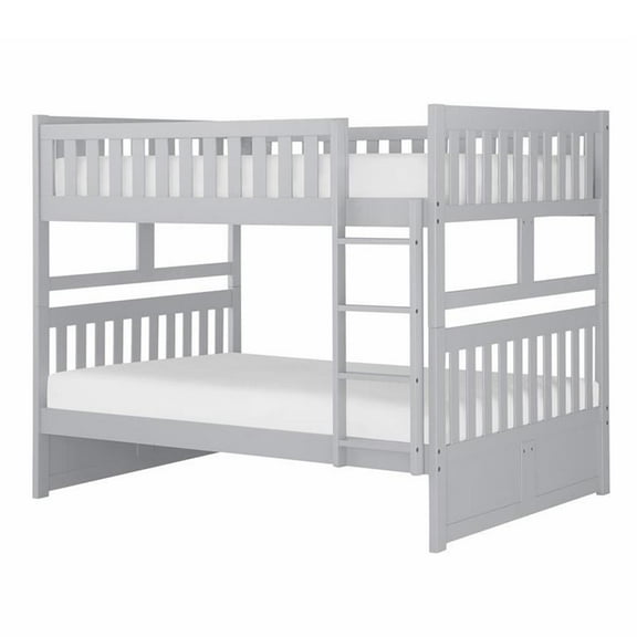Lexicon Orion Transitional Wood Full over Full Bunk Bed in Gray