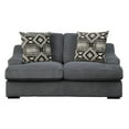 thumbnail image 1 of Lexicon Orofino Microfiber Upholstered Loveseat in Dark Gray, 1 of 7