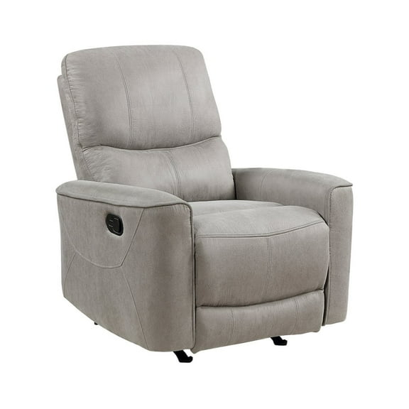 Lexicon Ouray Polished Microfiber Rocker Reclining Chair in Gray