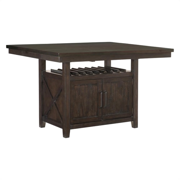Lexicon Oxton Asian Hardwood Cntr Height Dining Table in Distressed Dark Cherry