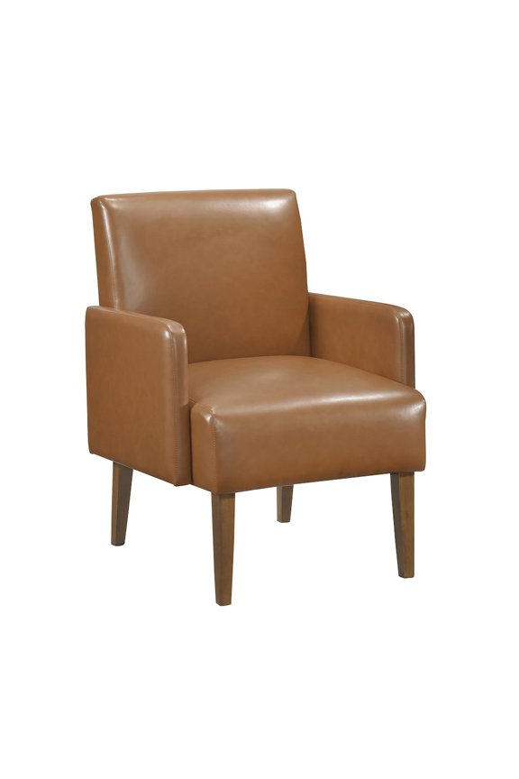 Piers Faux leather Accent Chair in Matt brown