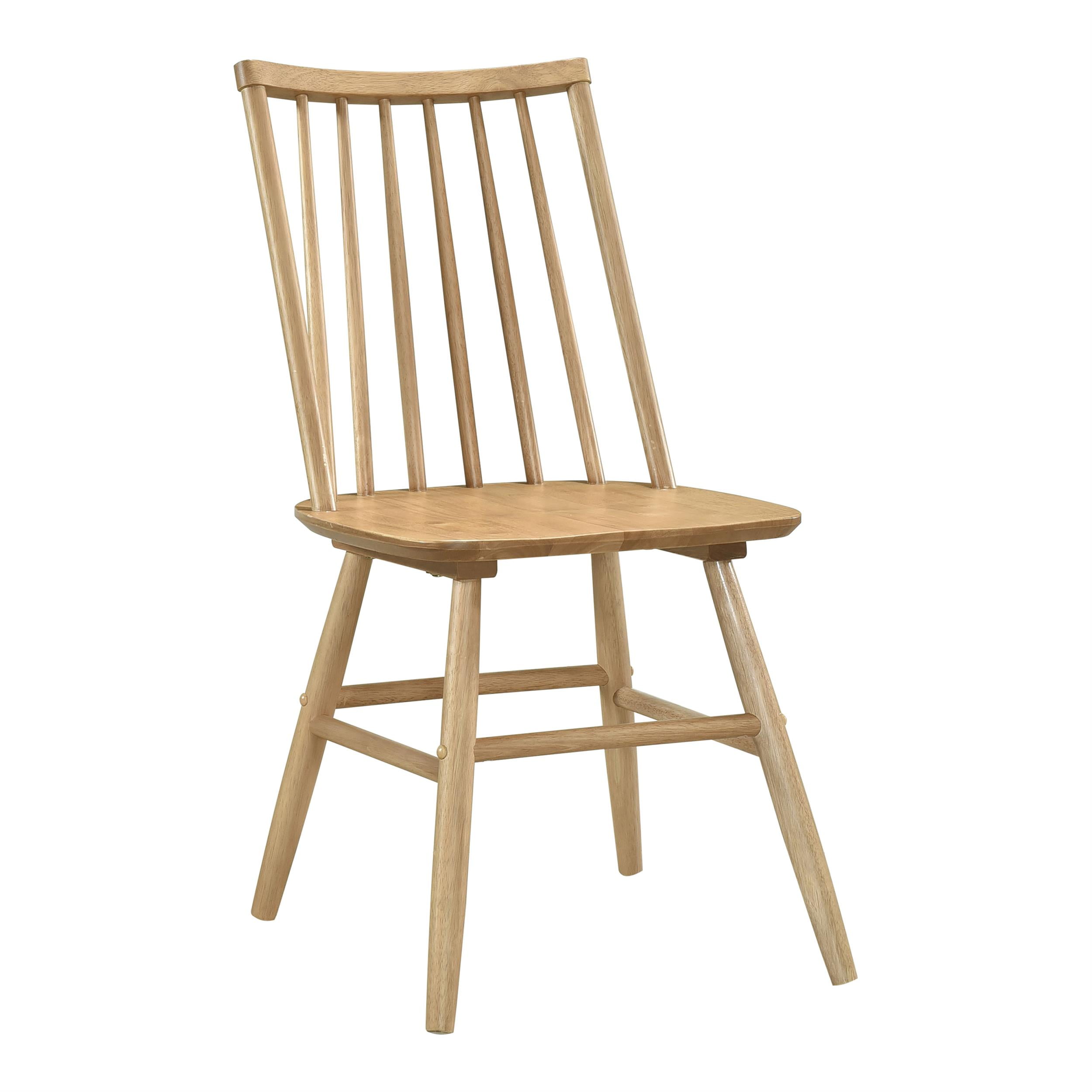 Natural Oak High Back Slat Wood Dining Side Chair