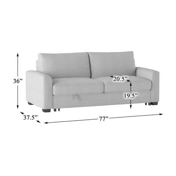 Lexicon Price Upholstered Convertible Studio Sofa in Gray