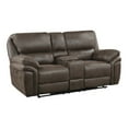 thumbnail image 1 of Lexicon Proctor Microfiber Manual Double Reclining Love Seat  in Brown, 1 of 8