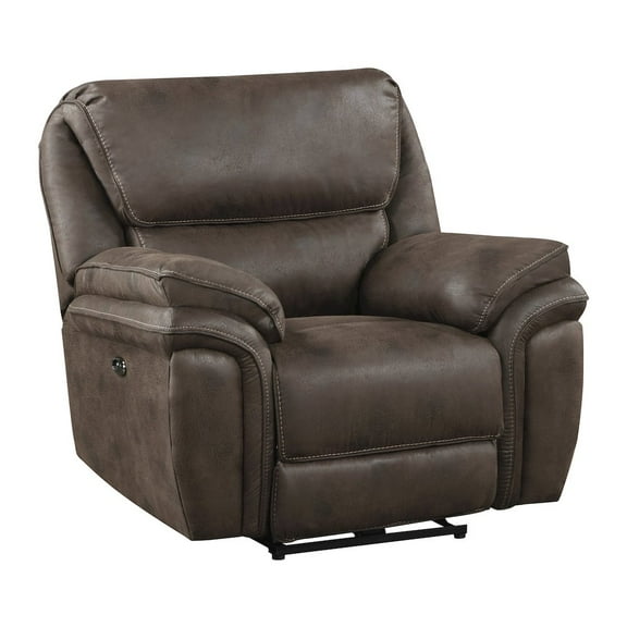 Lexicon Proctor Microfiber Manual Rocker Reclining Chair in Brown