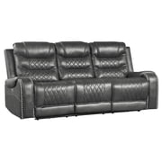 Lexicon Putnam Power Double Reclining Sofa with Drop-Down Cup Holders in Gray