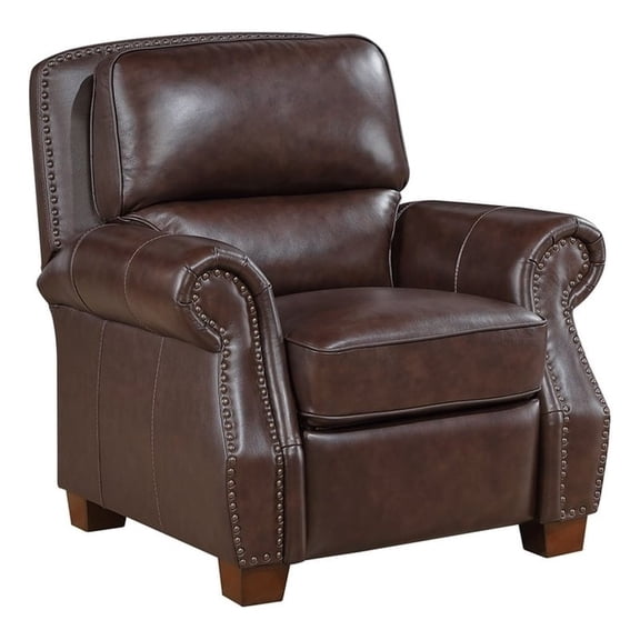 Lexicon Remington Leather Push Back Reclining Chair in Brown