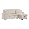 thumbnail image 1 of Lexicon Rhett 3-Piece Corduroy Reversible Sectional in Beige, 1 of 11