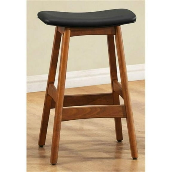 Lexicon Ride Faux Leather Counter Stool in Black (Set of 2)