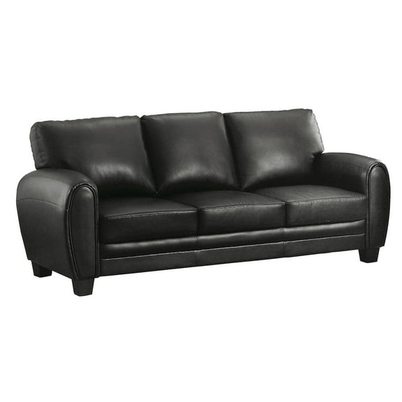 Lexicon Rubin Bonded Leather Sofa in Black