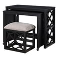 thumbnail image 1 of Lexicon Salina Engineered Wood 3-Piece Pack Desks with Stool Set in Black, 1 of 20