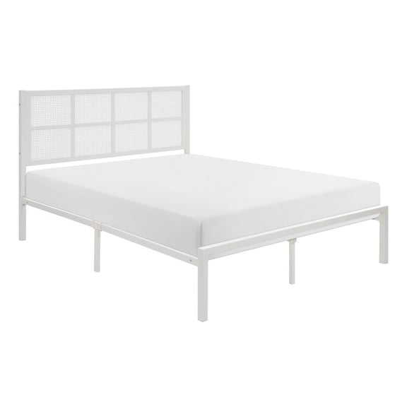 Lexicon Sanibel Metal Frame Queen Metal Platform Bed in White