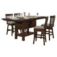 thumbnail image 1 of Lexicon Schleiger 5-Piece 2 Drawers Wood Counter Height Dining Set in Dark Brown, 1 of 14