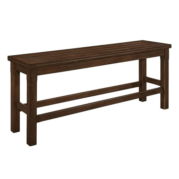 Lexicon Schleiger Wood Counter Height Dining Room Bench in Dark brown